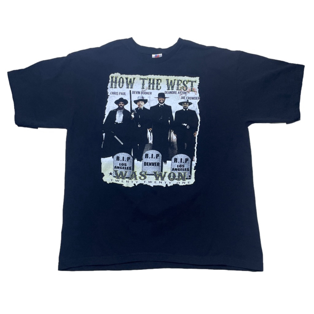 Vtg San Antonio Spurs Black T
Shirt How the West was Won 2013
Tony Manu Tim XL